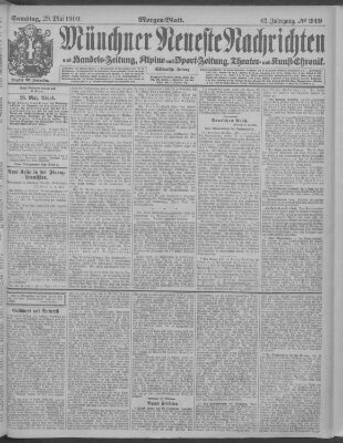 Münchner neueste Nachrichten Samstag 29. Mai 1909