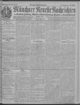 Münchner neueste Nachrichten Sonntag 30. Mai 1909