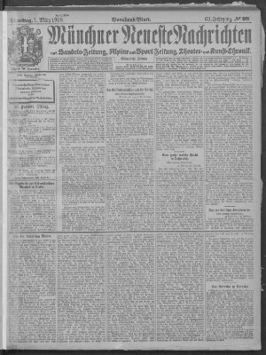 Münchner neueste Nachrichten Dienstag 1. März 1910