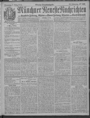 Münchner neueste Nachrichten Sonntag 6. März 1910