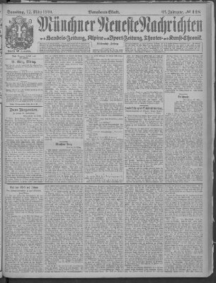 Münchner neueste Nachrichten Samstag 12. März 1910