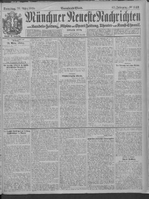 Münchner neueste Nachrichten Samstag 26. März 1910