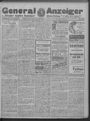 Münchner neueste Nachrichten Mittwoch 2. November 1910