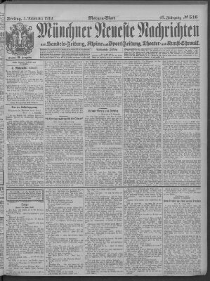 Münchner neueste Nachrichten Freitag 4. November 1910