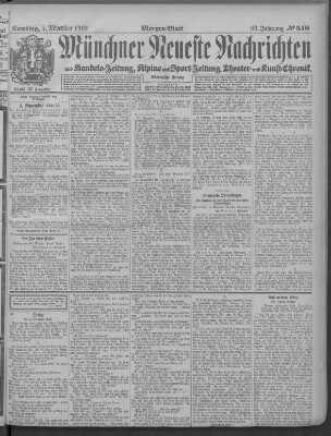 Münchner neueste Nachrichten Samstag 5. November 1910