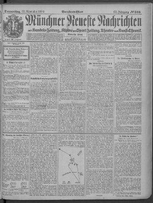 Münchner neueste Nachrichten Donnerstag 10. November 1910