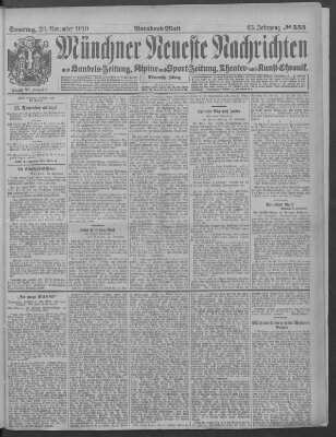 Münchner neueste Nachrichten Samstag 26. November 1910