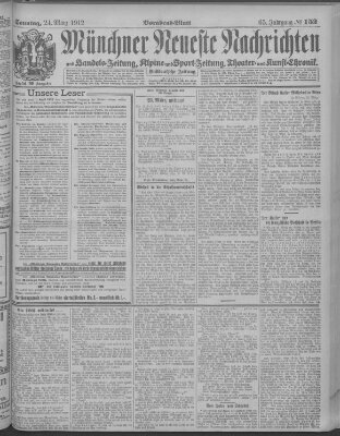 Münchner neueste Nachrichten Sonntag 24. März 1912