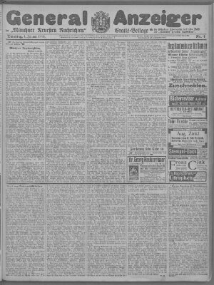 Münchner neueste Nachrichten Dienstag 4. Januar 1910