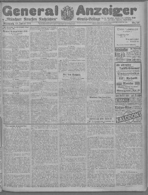 Münchner neueste Nachrichten Mittwoch 12. Januar 1910