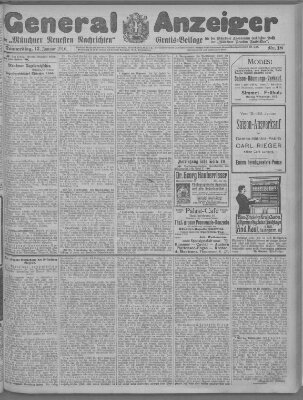 Münchner neueste Nachrichten Donnerstag 13. Januar 1910