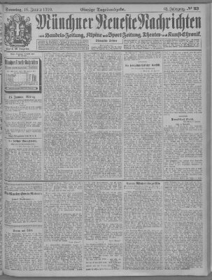 Münchner neueste Nachrichten Sonntag 16. Januar 1910