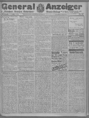 Münchner neueste Nachrichten Mittwoch 19. Januar 1910