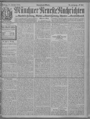 Münchner neueste Nachrichten Freitag 21. Januar 1910
