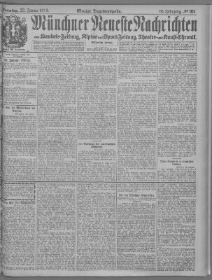 Münchner neueste Nachrichten Sonntag 23. Januar 1910