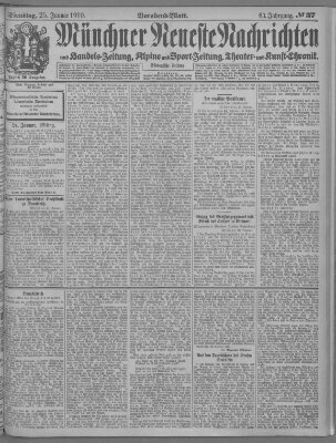 Münchner neueste Nachrichten Dienstag 25. Januar 1910