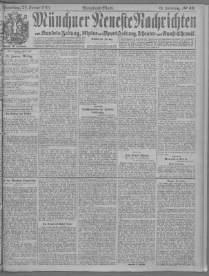 Münchner neueste Nachrichten Samstag 29. Januar 1910