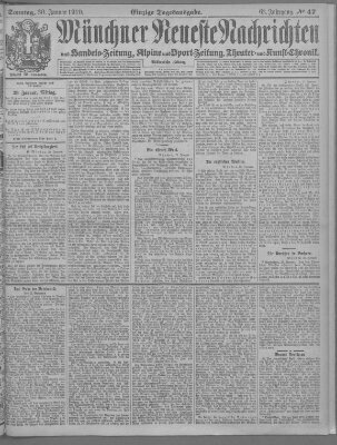 Münchner neueste Nachrichten Sonntag 30. Januar 1910