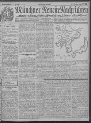 Münchner neueste Nachrichten Donnerstag 3. Februar 1910