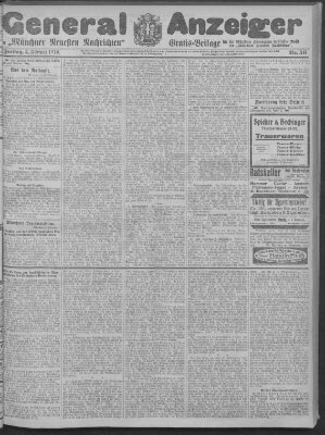 Münchner neueste Nachrichten Freitag 4. Februar 1910