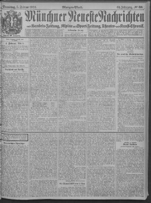 Münchner neueste Nachrichten Samstag 5. Februar 1910