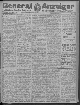 Münchner neueste Nachrichten Montag 14. Februar 1910