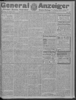 Münchner neueste Nachrichten Dienstag 22. Februar 1910