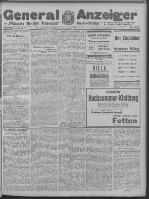 Münchner neueste Nachrichten Freitag 3. Juni 1910