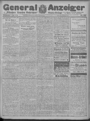 Münchner neueste Nachrichten Mittwoch 8. Juni 1910