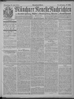 Münchner neueste Nachrichten Dienstag 28. Juni 1910