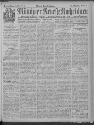 Münchner neueste Nachrichten Donnerstag 26. Mai 1910