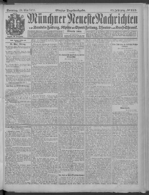 Münchner neueste Nachrichten Sonntag 29. Mai 1910