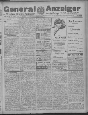 Münchner neueste Nachrichten Dienstag 12. April 1910