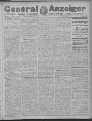 Münchner neueste Nachrichten Mittwoch 13. April 1910