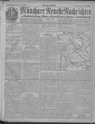 Münchner neueste Nachrichten Samstag 30. April 1910