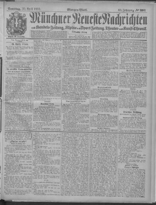 Münchner neueste Nachrichten Samstag 30. April 1910