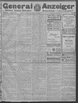 Münchner neueste Nachrichten Montag 1. Februar 1909