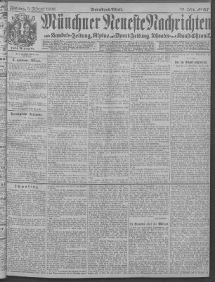 Münchner neueste Nachrichten Freitag 5. Februar 1909