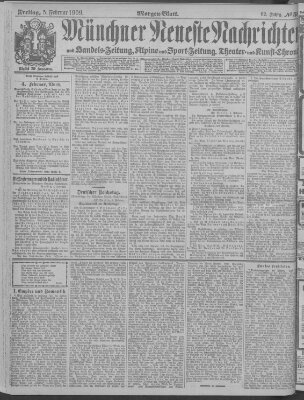 Münchner neueste Nachrichten Freitag 5. Februar 1909