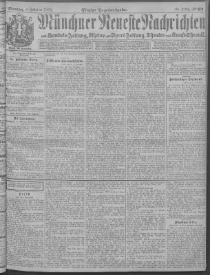 Münchner neueste Nachrichten Montag 8. Februar 1909