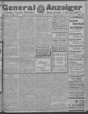 Münchner neueste Nachrichten Montag 15. Februar 1909