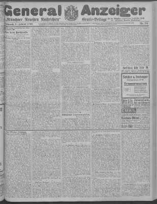 Münchner neueste Nachrichten Mittwoch 17. Februar 1909