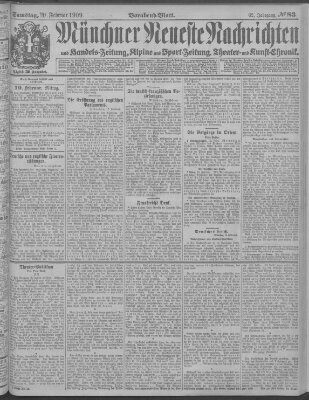 Münchner neueste Nachrichten Samstag 20. Februar 1909