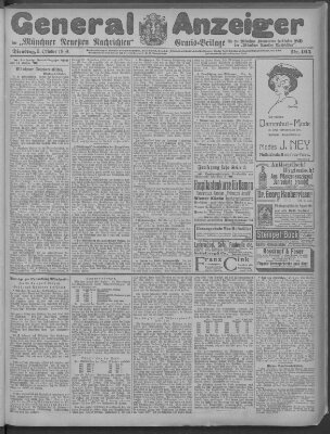 Münchner neueste Nachrichten Dienstag 5. Oktober 1909