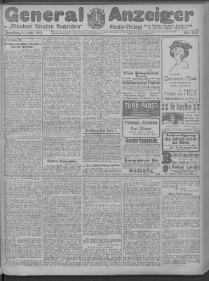 Münchner neueste Nachrichten Samstag 9. Oktober 1909