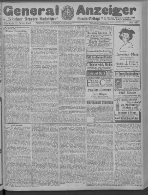 Münchner neueste Nachrichten Dienstag 12. Oktober 1909