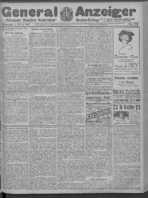 Münchner neueste Nachrichten Mittwoch 13. Oktober 1909