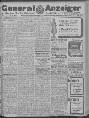 Münchner neueste Nachrichten Montag 18. Oktober 1909