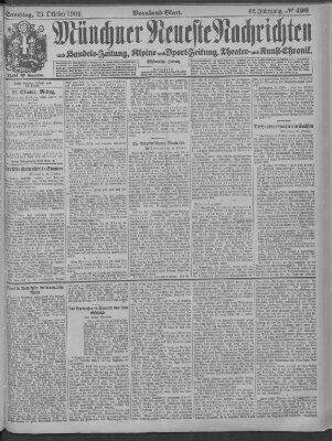 Münchner neueste Nachrichten Samstag 23. Oktober 1909