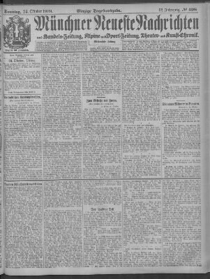 Münchner neueste Nachrichten Sonntag 24. Oktober 1909